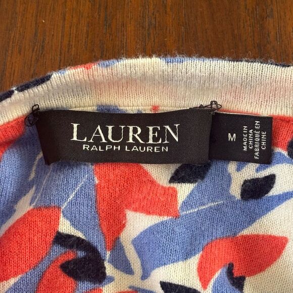 Lauren Ralph Lauren Floral-Print Crewneck long sleeve Sweater size Medium - Picture 4 of 6
